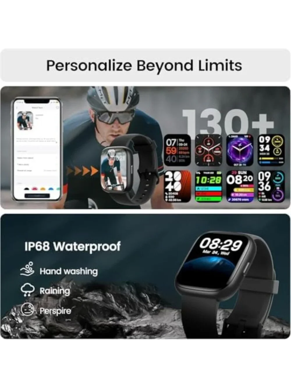HD Smart Watch with Alexa, Bluetooth Calling, Fitness Tracker, 1.83” Display